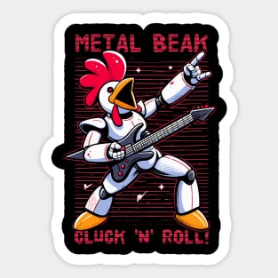 Metal Beak Cluck 'n' Roll! Sticker